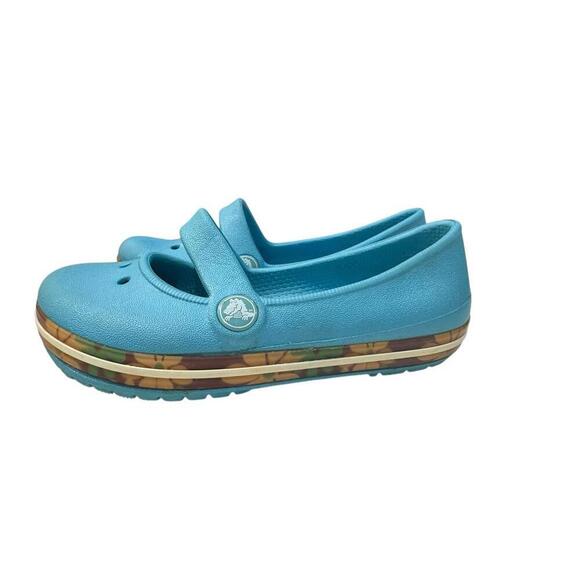 Crocs Genna Girls Maryjane Clog Shoes Size 8 Blue Casual School Vacation Comfort - Picture 1 of 6